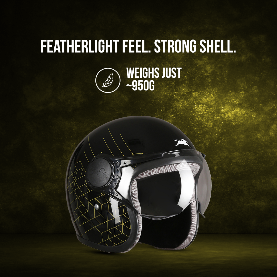 TVS Cruisetown Open Face Helmet – Stylish & Safe Helmet for Riders | ISI & DOT Certified | Premium Protection for Men & Women | Comfortable, Durable & Lightweight Design with Visor